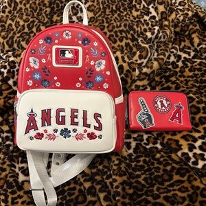 MLB Los Angeles Angels Loungefly Backpack & Wallet
